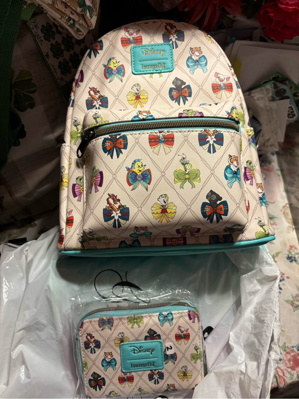 Loungefly Disney Princess Bows & Sidekicks Mini Backpack - with wallet